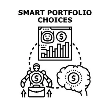 Artificial intelligence making smart investment portfolio choices Stock Illustration