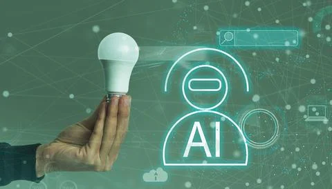 Artificial Intelligence. man using technology smart robot AI, Chatbot Chat with Stock Photos