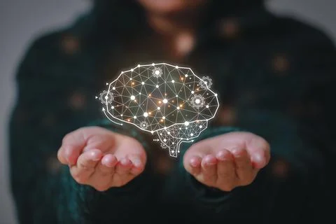 Artificial Intelligence. man using technology smart robot AI, artificial in.. Stock Photos