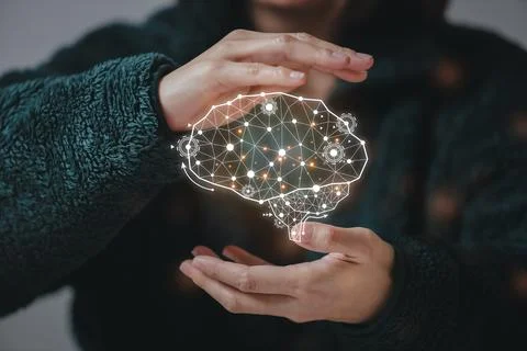 Artificial Intelligence. man using technology smart robot AI, artificial in.. Stock Photos
