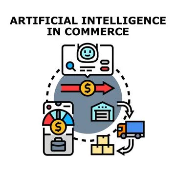 Artificial intelligence managing commercial supply chain automation Stock Illustration