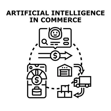 Artificial intelligence managing commercial supply chain automation イラスト素材