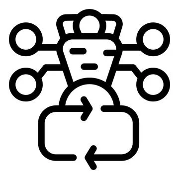 Artificial intelligence managing data flow with cloud computing Stock Illustration