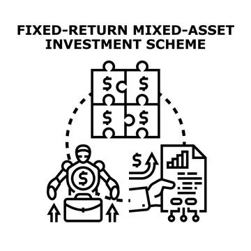 Artificial intelligence managing fixed return mixed asset investment portfoli Stock Illustration