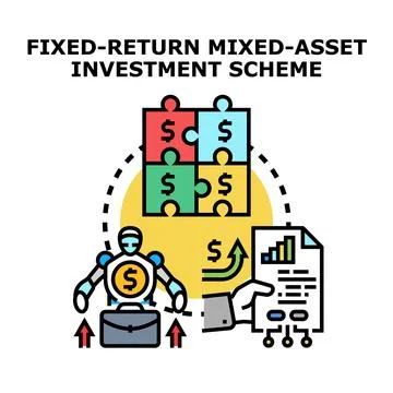 Artificial intelligence managing fixed return mixed asset investment portfoli Stock Illustration