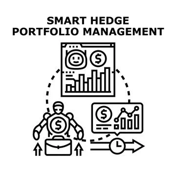 Artificial intelligence managing smart hedge portfolio strategy Stock Illustration