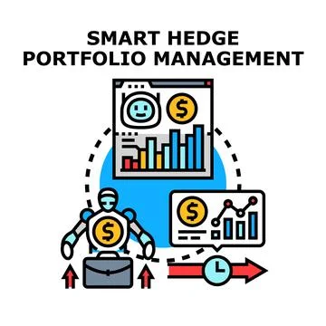 Artificial intelligence managing smart hedge portfolio strategy Stock Illustration
