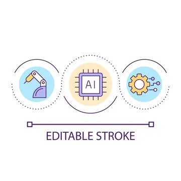 Artificial intelligence in manufacture loop concept icon イラスト素材