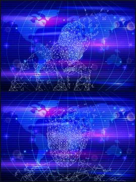 Artificial Intelligence Map and Territory Vector Stock Illustration