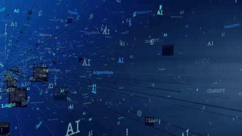 Artificial Intelligence Matrix Grid Video stock 241035950