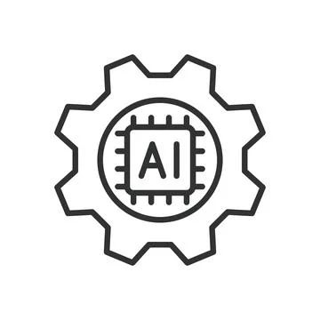 Artificial Intelligence Mechanism, icon in line design. Artificial, intelligence Stock Illustration