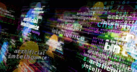 Artificial intelligence media and abstract screen seamless looped Stock Footage 238662014