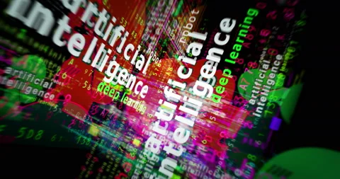 Artificial intelligence media and abstract screen seamless looped Stock Footage 238662074