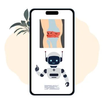 Artificial intelligence medical consultation concept on smartphone with fri.. Stock Illustration