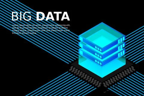 Artificial intelligence micro chip illustration. Quantum computing. PC mainbo Stock Illustration