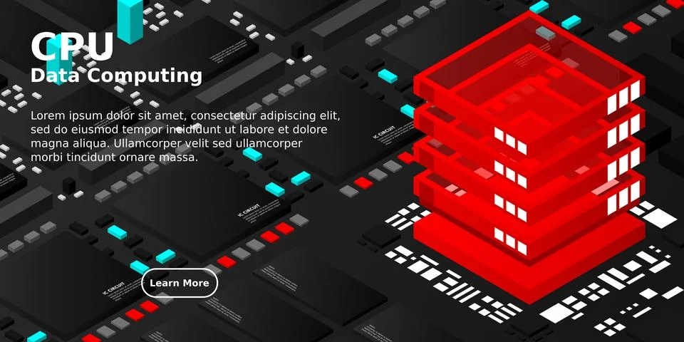 Artificial intelligence micro chip illustration. Quantum computing. PC mainbo Stock Illustration