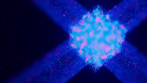 Artificial intelligence microchip, central data processing unit on circuit board Stock Footage 330176656