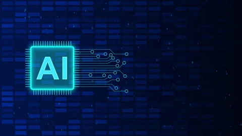 Artificial intelligence with microchip, Smart network digital technology, El Stock Footage 336061624