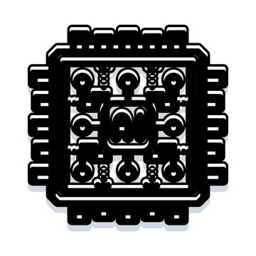 Artificial intelligence microprocessor chip digital technology concept Stock Illustration