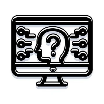 Artificial intelligence mind asking questions with keys 스톡 일러스트