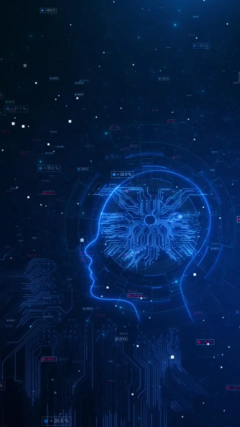 Artificial Intelligence Mind Circuit Visual Stock Footage 340084261