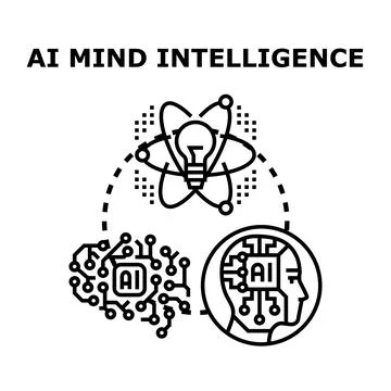 Artificial intelligence mind intelligence concept illustration Stock Illustration