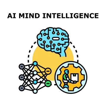 Artificial intelligence mind intelligence concept working process 스톡 일러스트