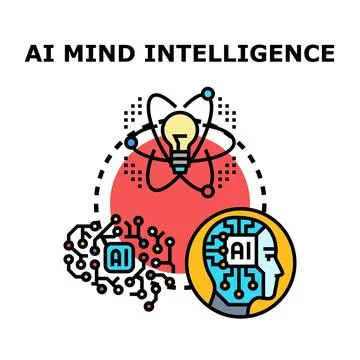 Artificial intelligence mind intelligence concept illustration Stock Illustration