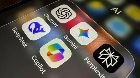 Artificial Intelligence mobile apps, Berlin, Germany - 31 Oct 2025 Stock Photos
