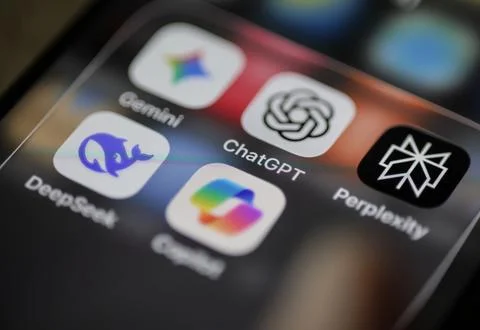 Artificial Intelligence mobile apps, Berlin, Germany - 31 Oct 2025 Stock Photos