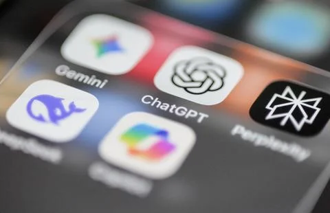 Artificial Intelligence mobile apps, Berlin, Germany - 31 Oct 2025 Stock Photos