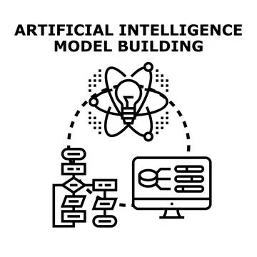 Artificial intelligence model building developing technology solution Illustrazione stock