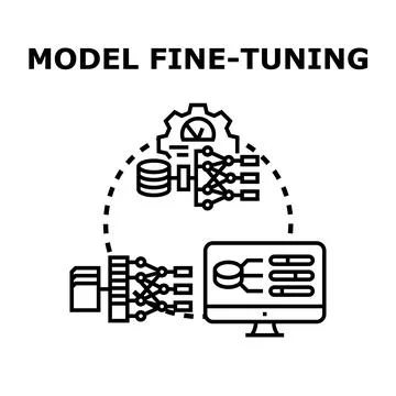 Artificial intelligence model fine tuning process optimizing data イラスト素材