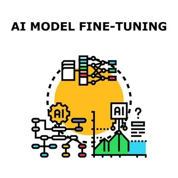 Artificial intelligence model fine tuning and development process Illustrazione stock