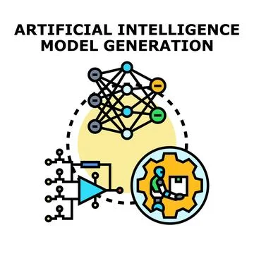 Artificial intelligence model generation and development concept Stock Illustration