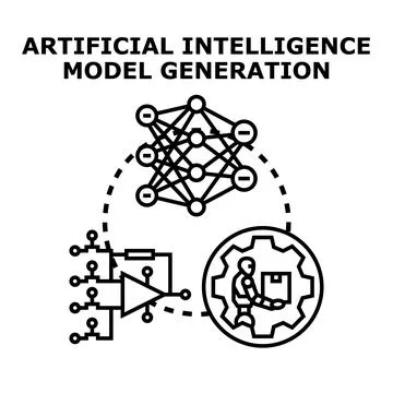 Artificial intelligence model generation and development concept 스톡 일러스트