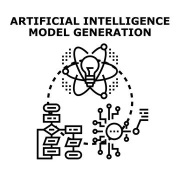 Artificial intelligence model generation system developing process Stock Illustration