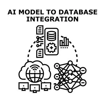 Artificial intelligence model integrating with data storage system Illustrazione stock