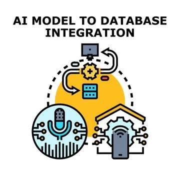 Artificial intelligence model integration with database system Illustrazione stock