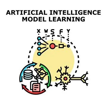 Artificial intelligence model learning algorithm process 스톡 일러스트