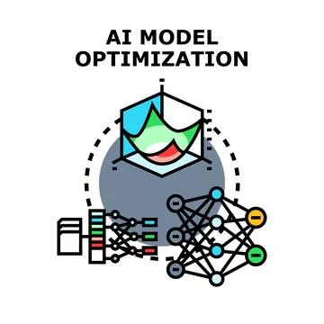 Artificial intelligence model optimizing for machine learning Stock Illustration