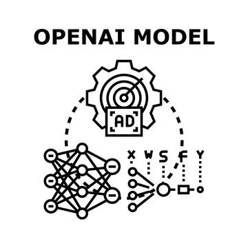Artificial intelligence model processing data and learning algorithm 스톡 일러스트