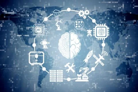 Artificial intelligence modern computing concept 스톡 일러스트