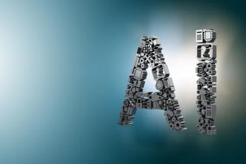 Artificial intelligence modern computing concept - 3d rendering 스톡 일러스트