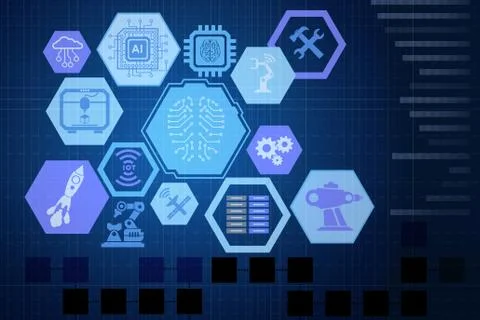 Artificial intelligence modern computing concept 库存插图