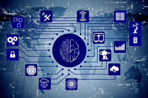 Artificial intelligence modern computing concept Ilustração Stock