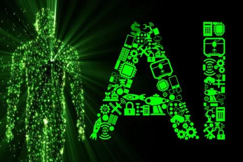 Artificial intelligence modern computing concept 库存插图