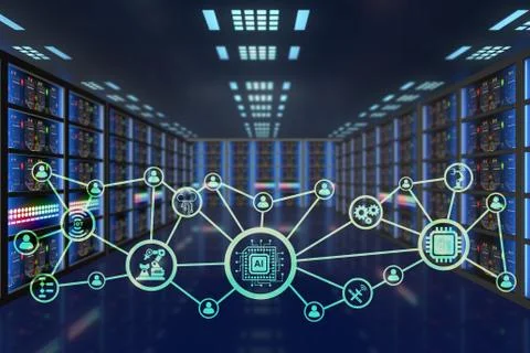 Artificial intelligence modern computing concept Stockillustratie