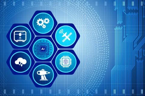 Artificial intelligence modern computing concept Ilustração Stock