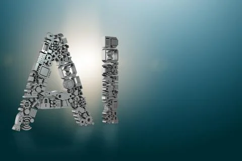 Artificial intelligence modern computing concept - 3d rendering 库存插图